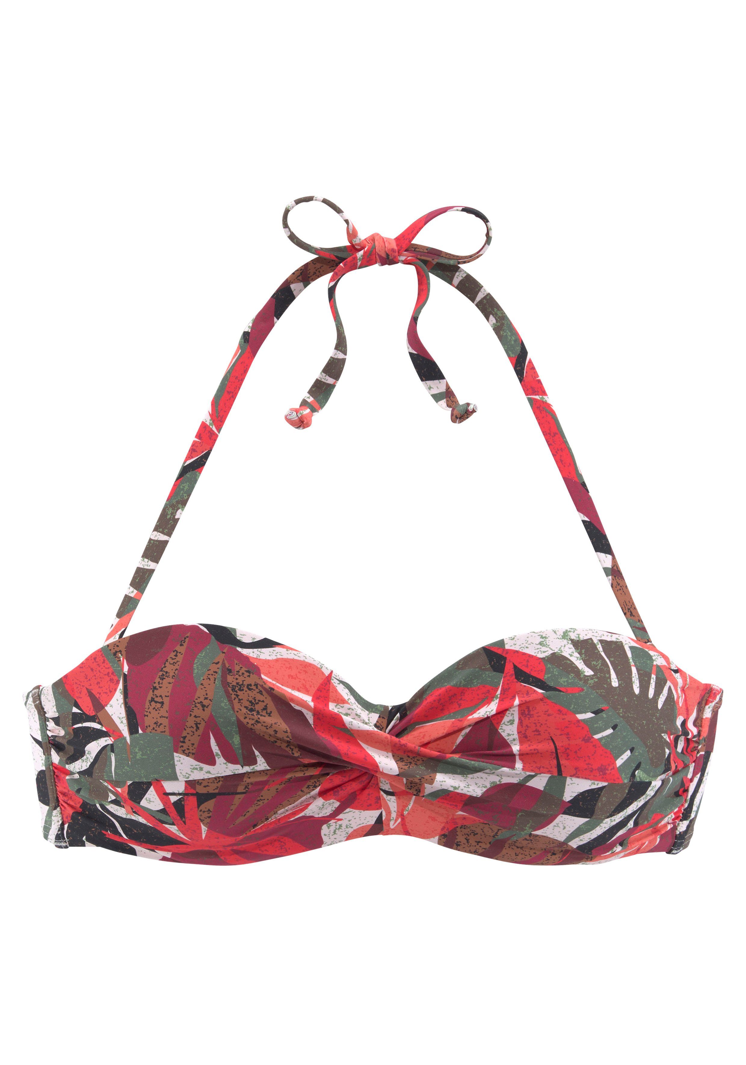 LASCANA Bügel-Bandeau-Bikini-Top Ava, im tropischen Design günstig online kaufen