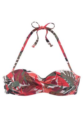 LASCANA Bügel-Bandeau-Bikini-Top Ava, im tropischen Design