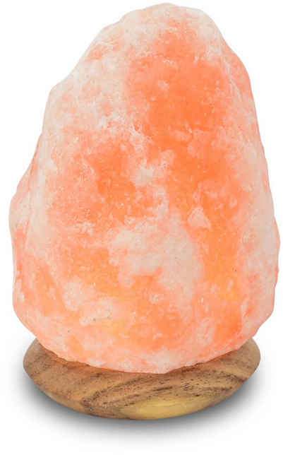 HIMALAYA SALT DREAMS Salzkristall-Tischlampe »USB-Rock«, LED wechselbar, Warmweiß, Handgefertigt aus Salzkristall - jeder Stein ein Unikat, H: ca.10 cm