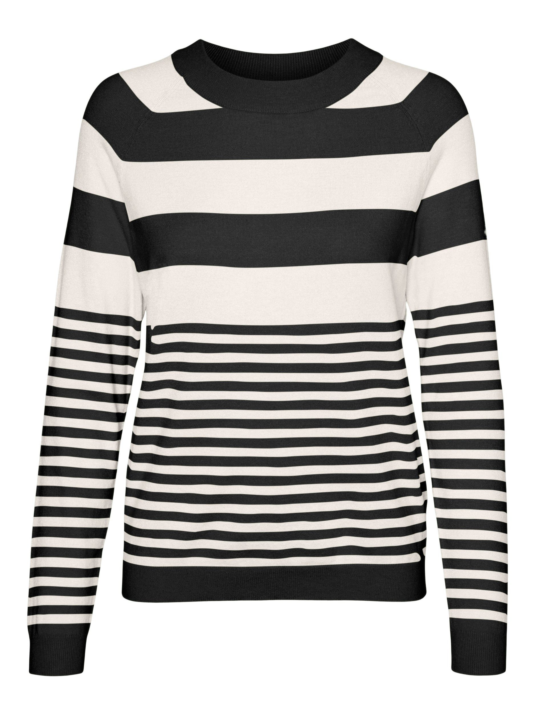 Vero Moda Rundhalspullover VMHAPPINESS LS RAGLAN PULLOVE GA BOO REP