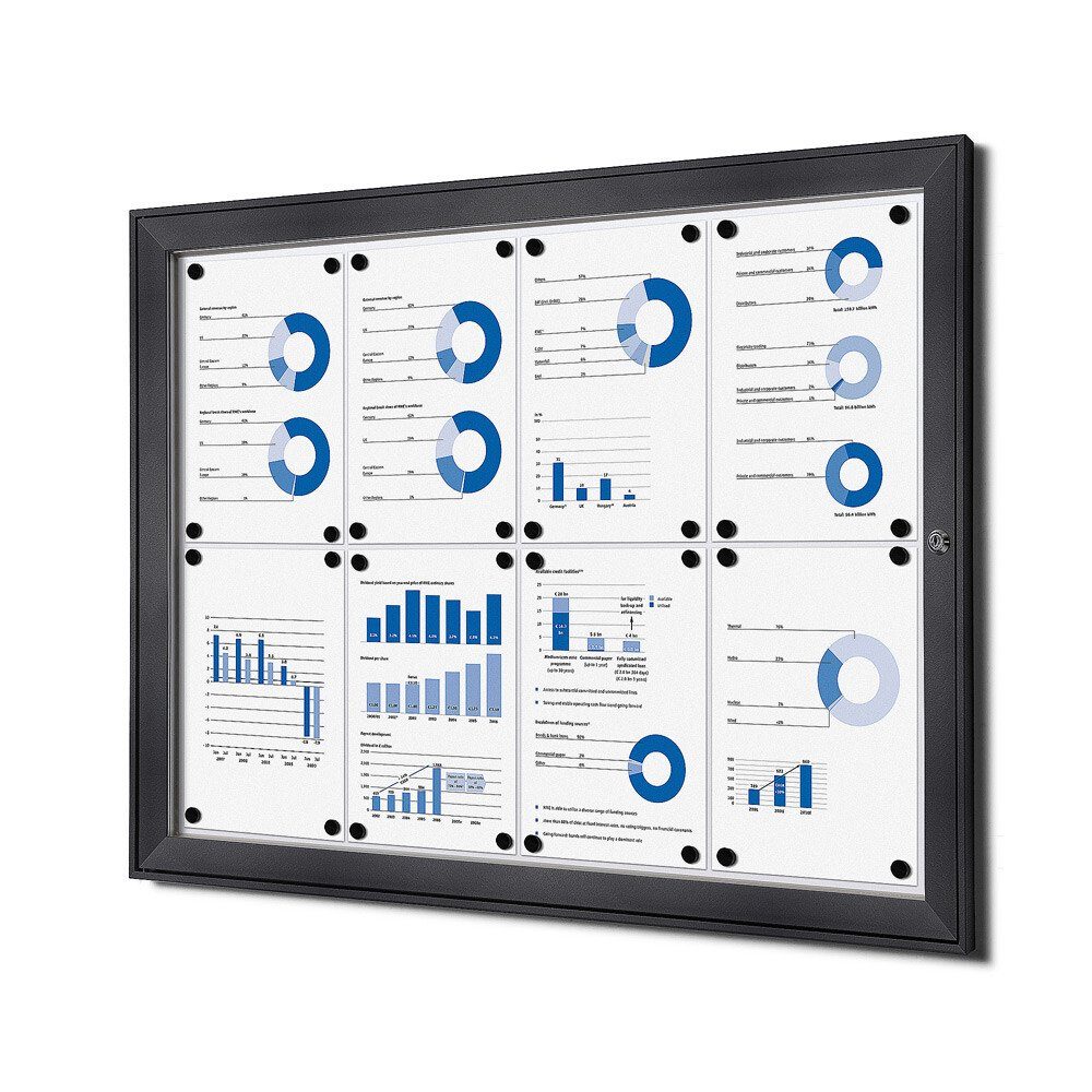 Hängevitrine für Innen und Außen SCS - 8x DIN A4 - Aluminium - RAL7016 - Anthrazit