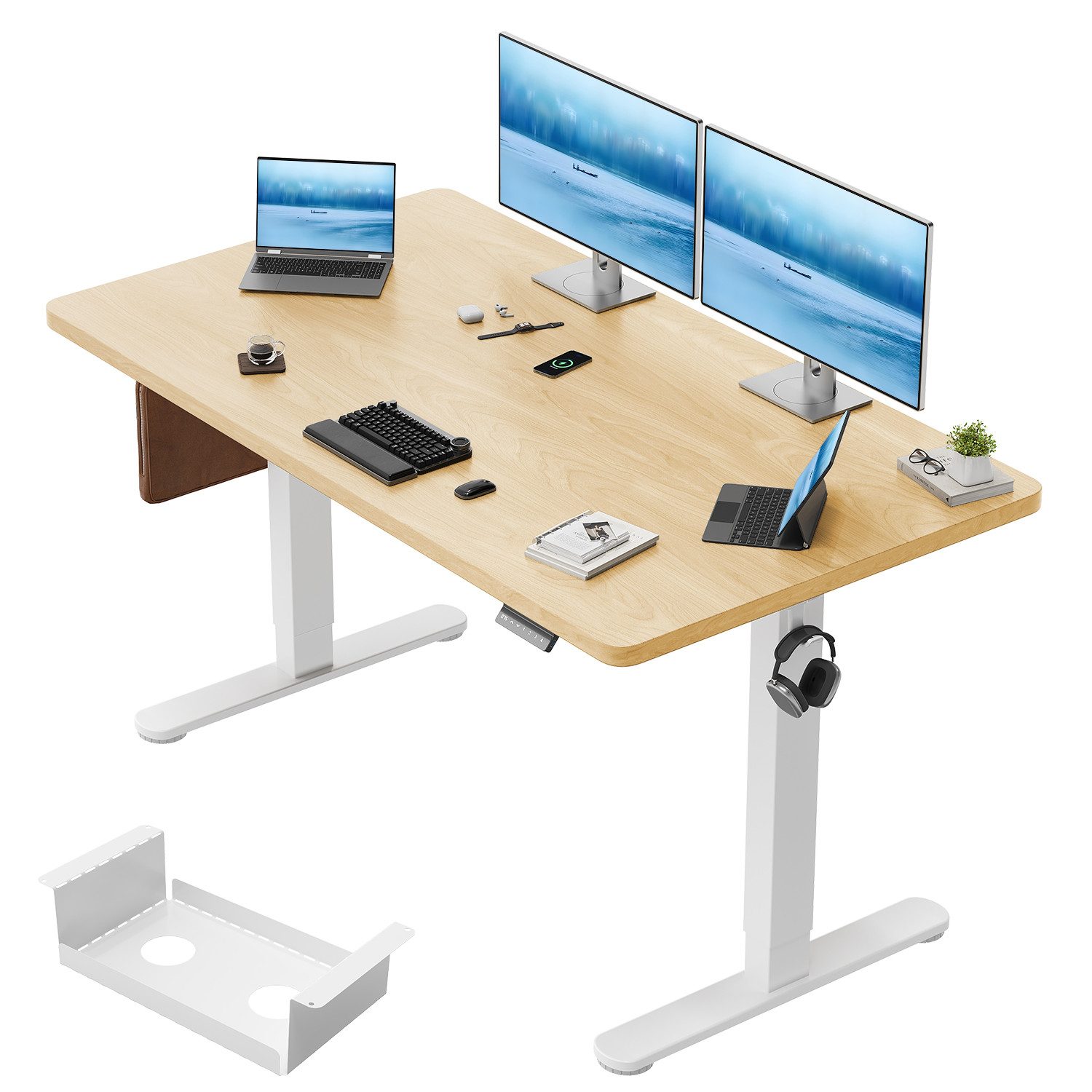 HOMALL Schreibtisch Höhenverstellbarer Schreibtisch mit 4-stufiger Höhenspe günstig online kaufen