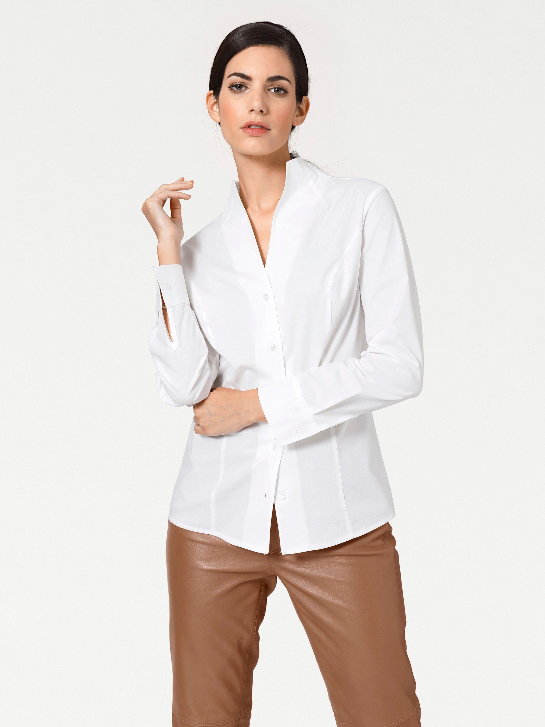 heine Klassische Bluse Stehkragen-Bluse Langarm