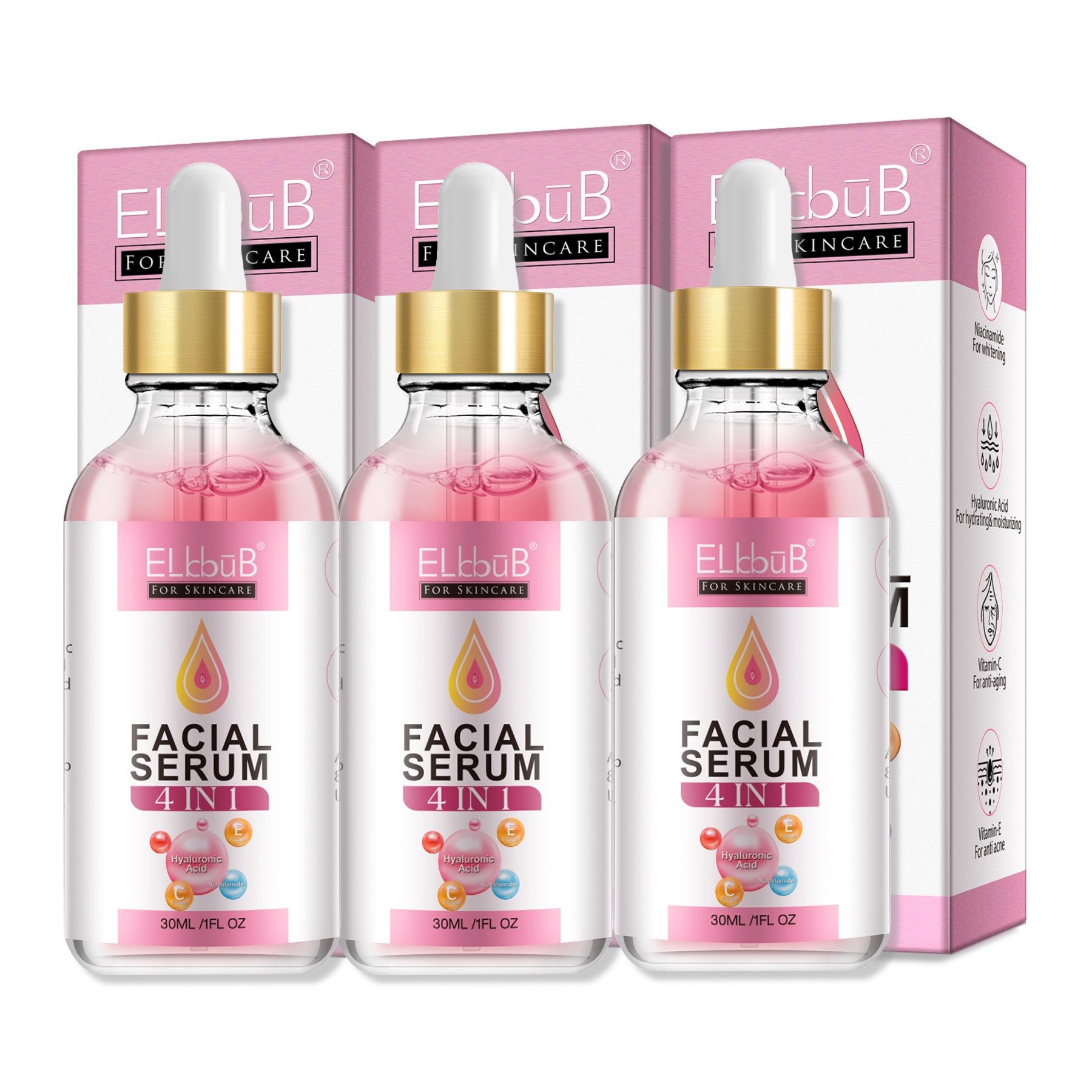 Gesichtsserum Gesichtsserum Anti-Aging Anti Falten Hyaluronsäure Vitamin C E Vegan
