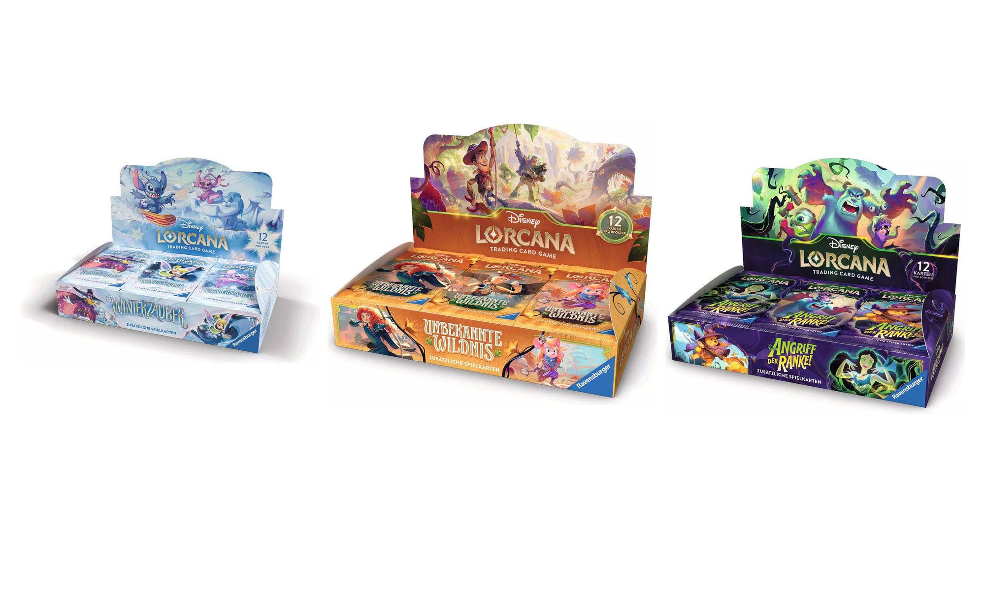 Ravensburger Verlag GmbH Sammelkarte Disney Lorcana Booster Displays Deutsch – 3 Sets