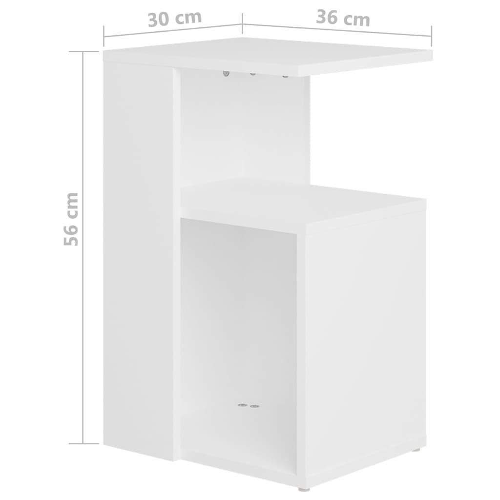 vidaXL Beistelltisch Beistelltisch Holzwerkstoff Weiß 36x30x56 Weiß Weiß cm (1-St) 