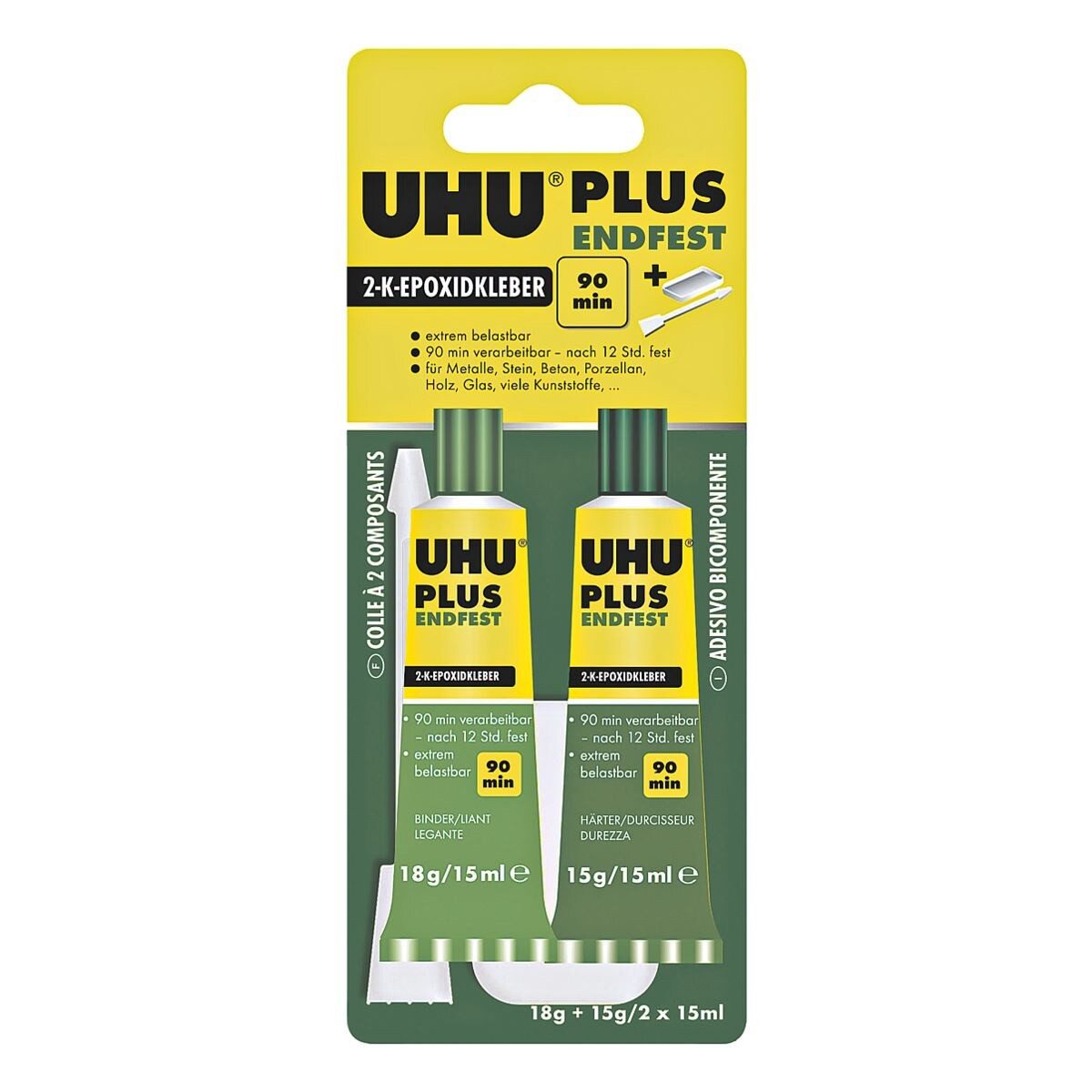 UHU 2-Komponentenkleber plus endfest 90min, auf Epoxidharzbasis