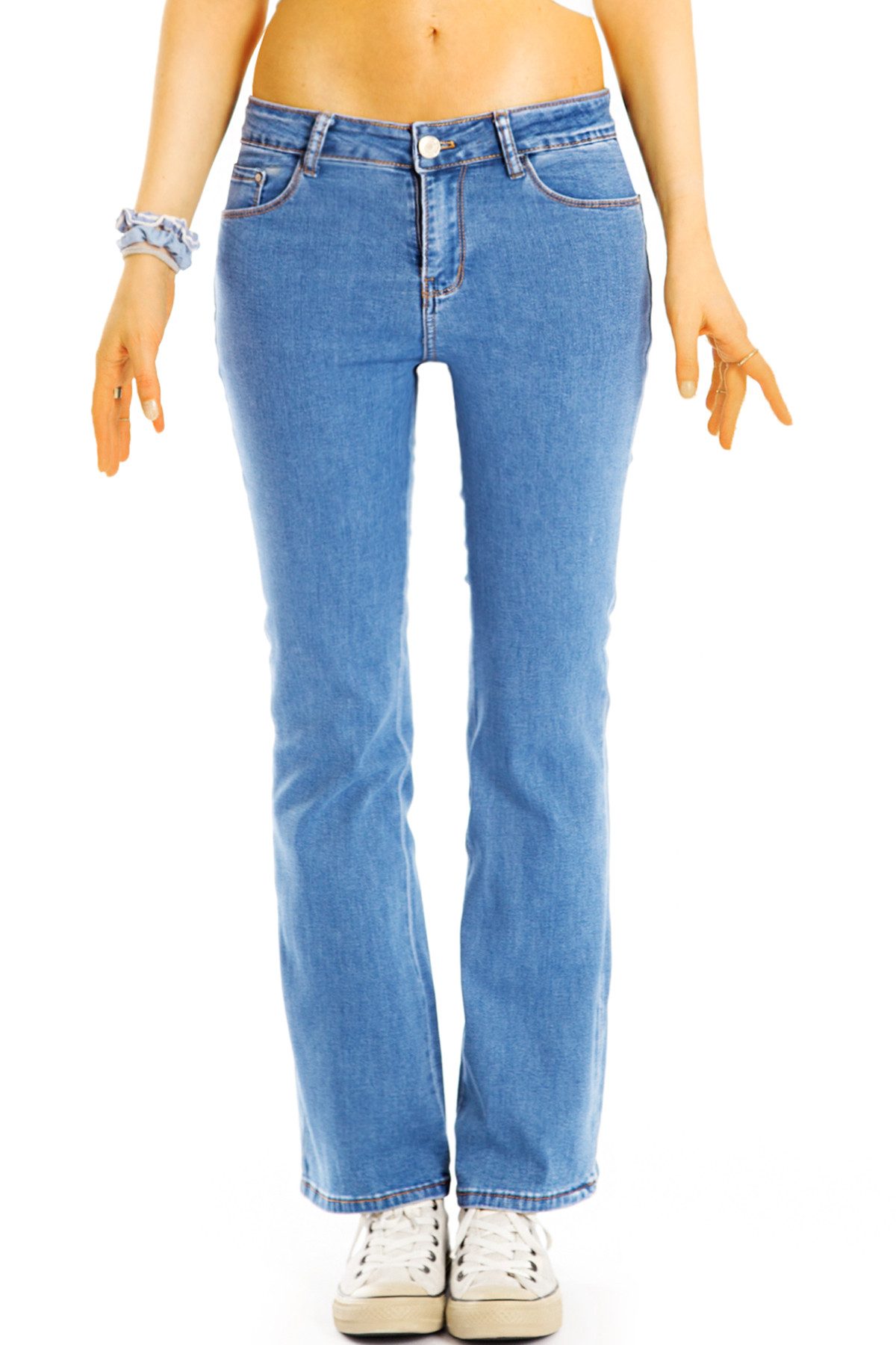 Ankle-Jeans Cropped Bootcut Ankle Jeans stretchige Schlag Hosen - Damen - j7k