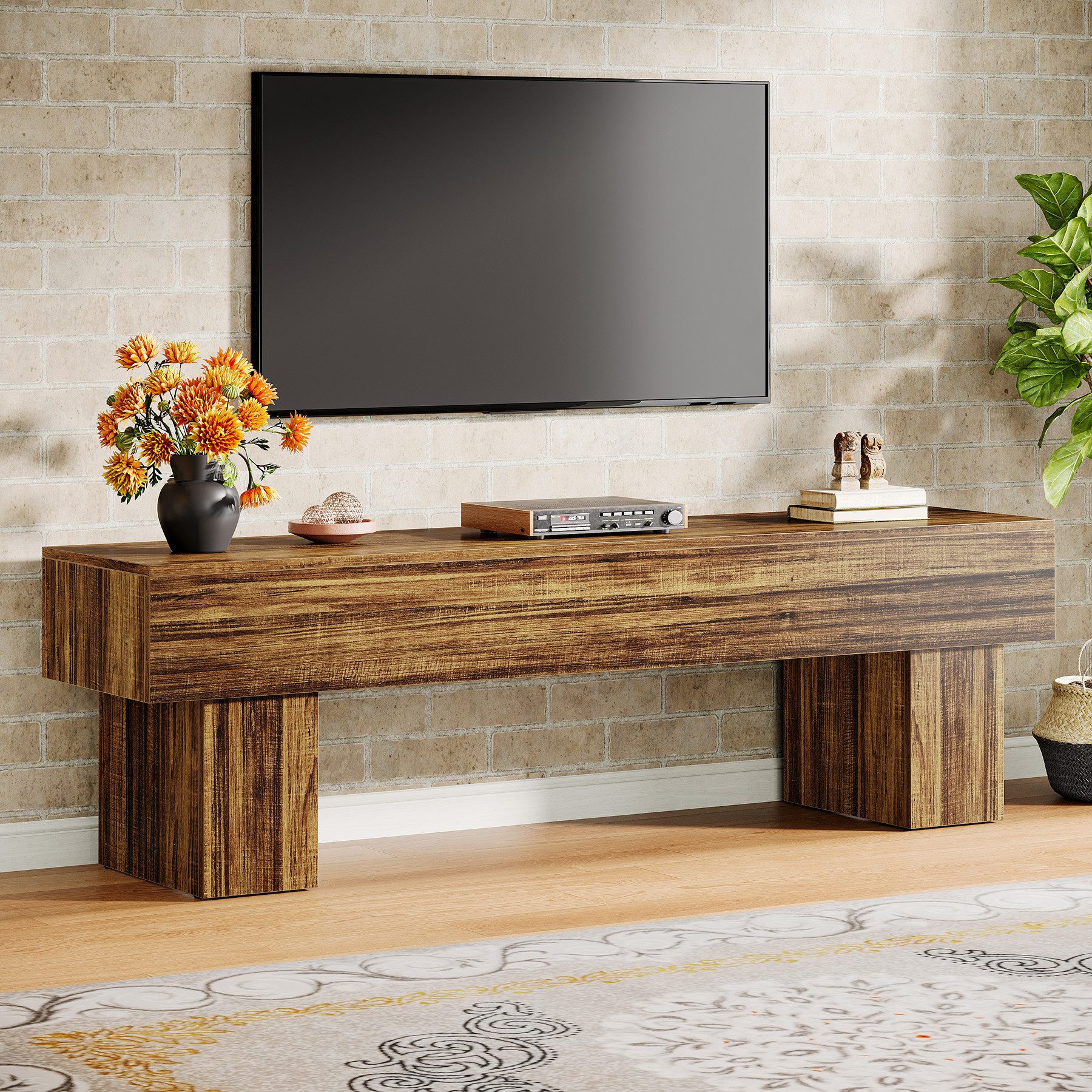 Tribesigns TV-Schrank 160cm TV-Ständer mit offenen Ablageflächen,TV-Schränke & Konsolentisch