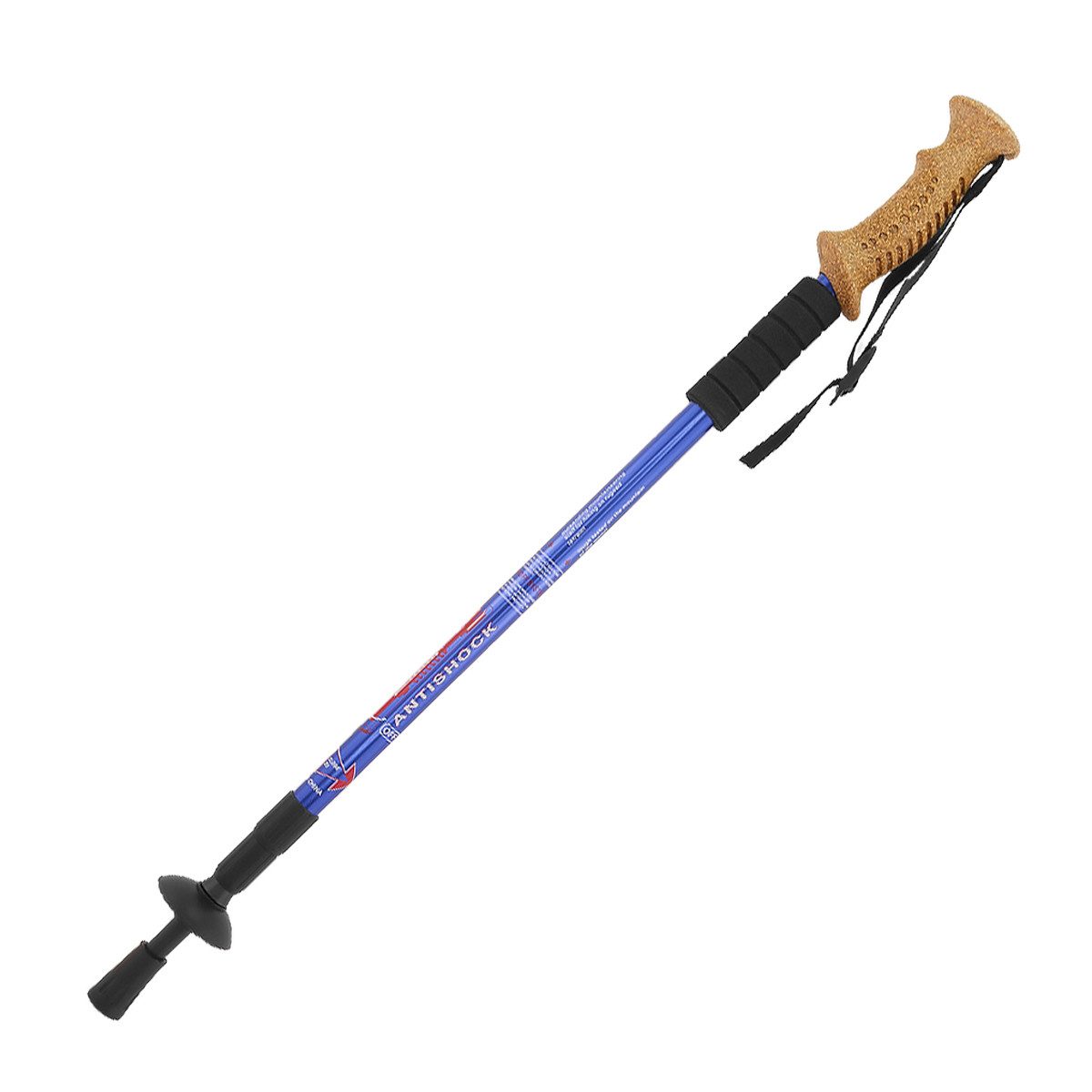 MidGard Nordic-Walking-Stöcke Wanderstоck 65-135cm Teleskop Antischock Stock Korkgriff Dämpfung (1 St), Leicht, mit ergonomischen Korkgriffe