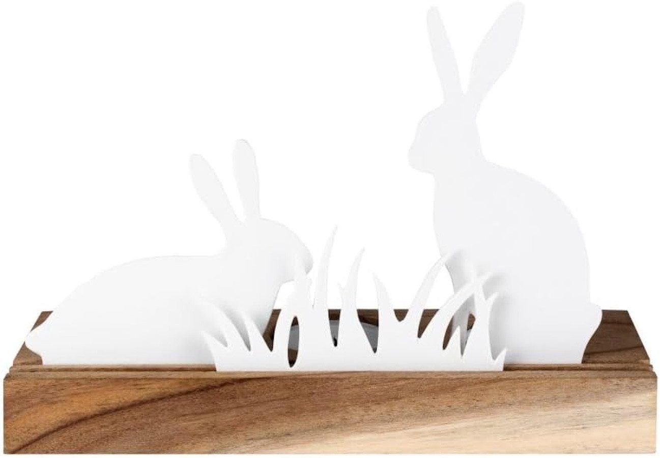 Räder Design Dekoobjekt räder Lichtobjekt Hasenwiese Porzellan und Akazienholz