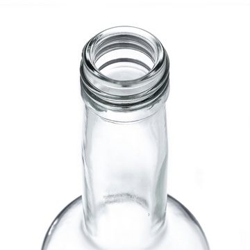 MamboCat Vorratsglas 12er Set Glasflasche Pinta 500ml + Schraubverschluss Deckel Silber, Glas