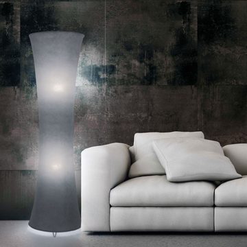 etc-shop LED Stehlampe, Leuchtmittel inklusive, Warmweiß, Steh Leuchte Wohn Zimmer Textil Fuß Schalter Beleuchtung grau