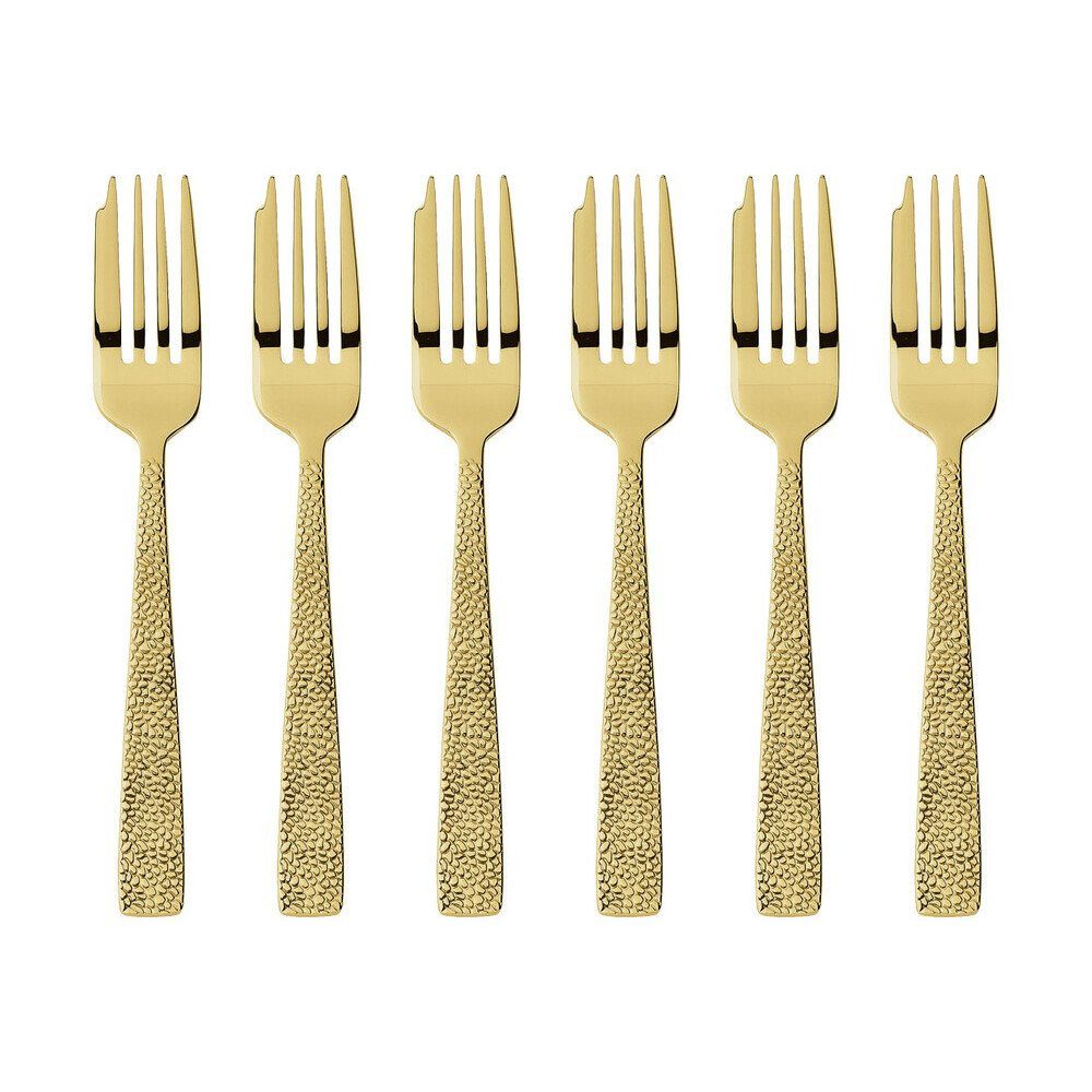 sambonet Kuchengabel Kuchengabel-Set 6-tlg. Siena Mirror PVD Gold, Kuchengabel-Set, 6-tlg., Edelstahl, gold
