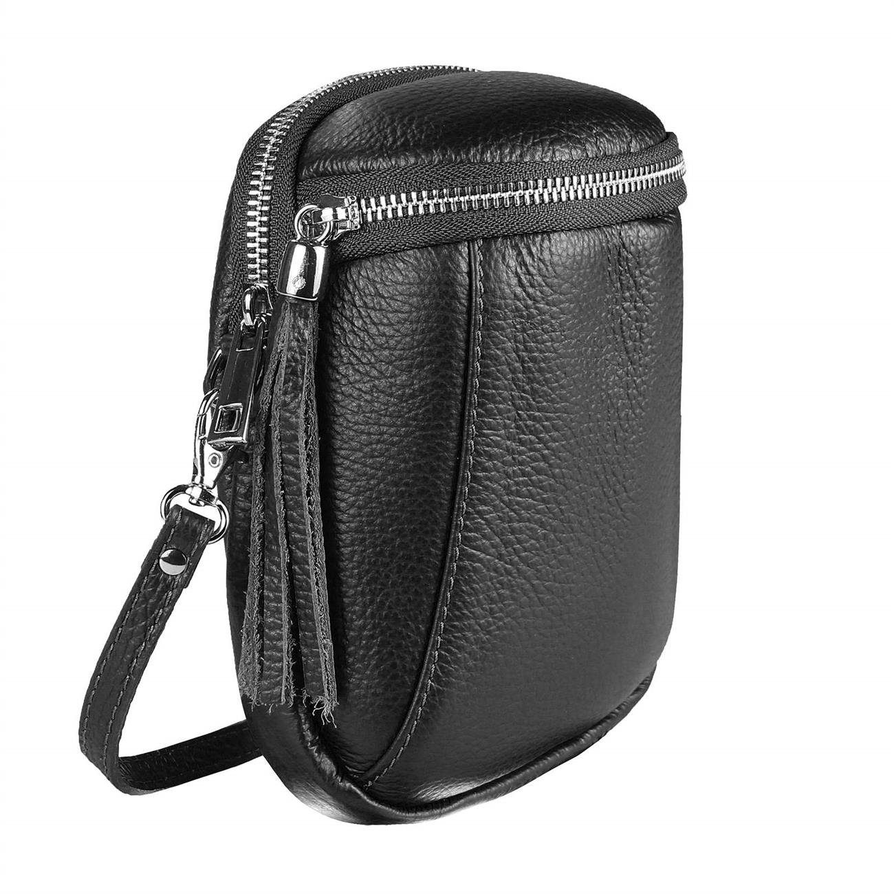 Schultertasche Made in Italy Damen Leder Tasche CrossBody