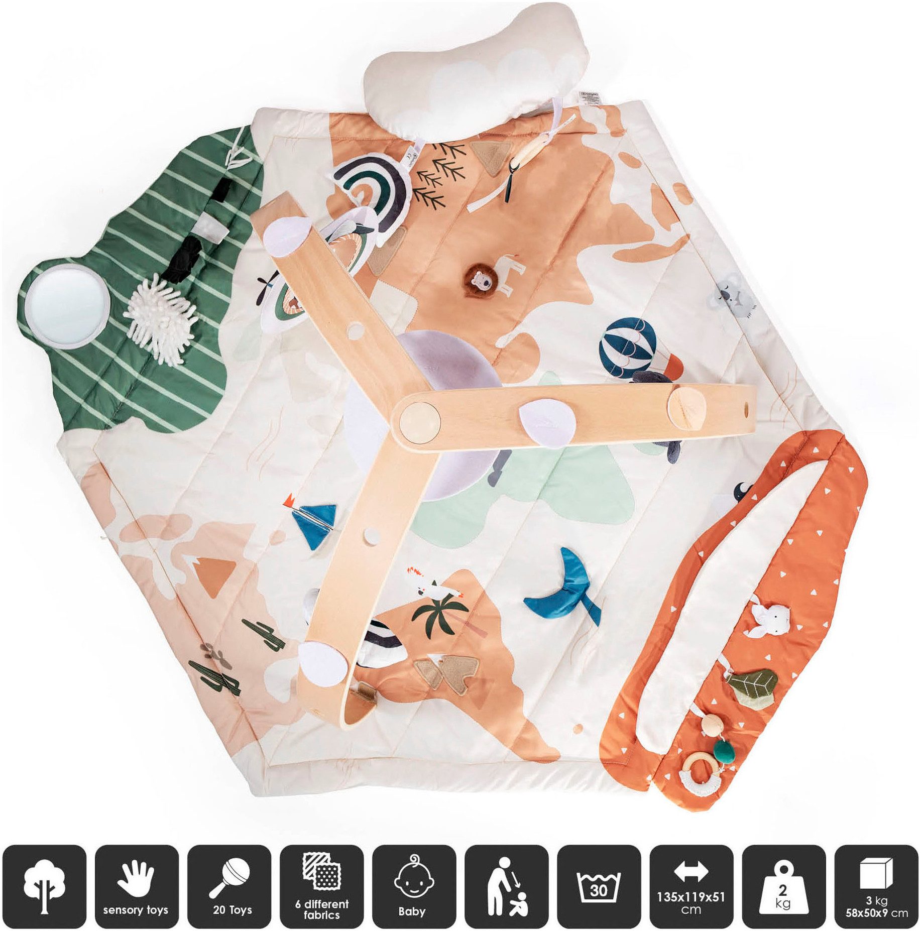 BabyGo Spielbogen Bianca World, 3D-Activity-Spielmatte