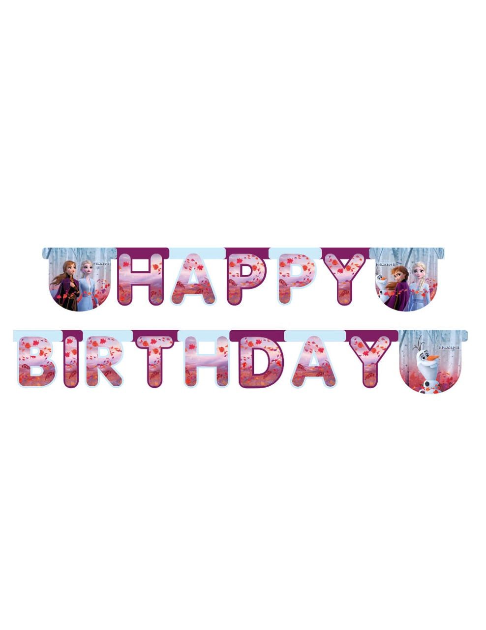 Procos Kostüm Frozen 2-Geburtstagsgirlande Happy Birthday Partydeko bunt 200x16 cm