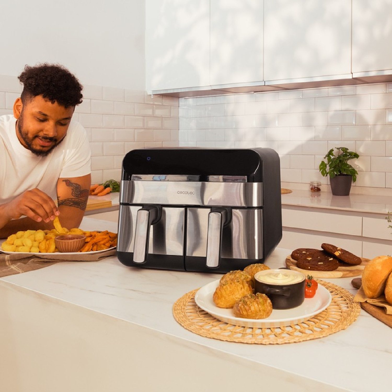 Cecotec Heißluftfritteuse, 2800 W, Cecofry Advance 9000 Inox