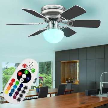 etc-shop Deckenventilator, LED Deckenventilator mit RGB-Farbwechsler Dimmbar