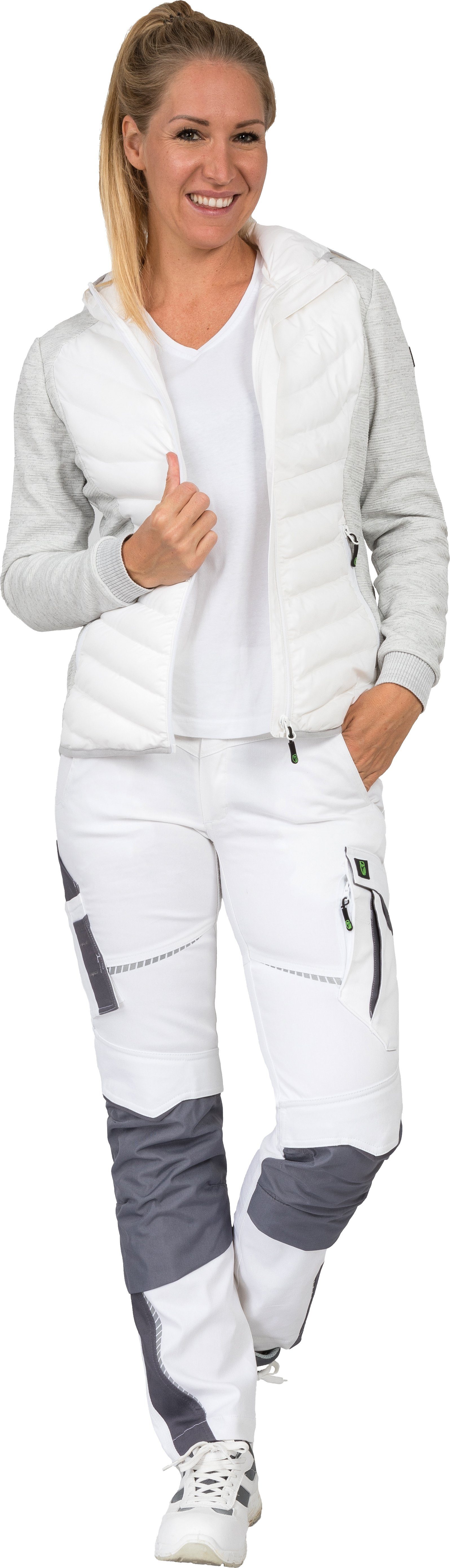 Leibwächter Arbeitshose Arbeitsjacke Damen-Hybridjacke weiß Größe 36 (1-tlg)