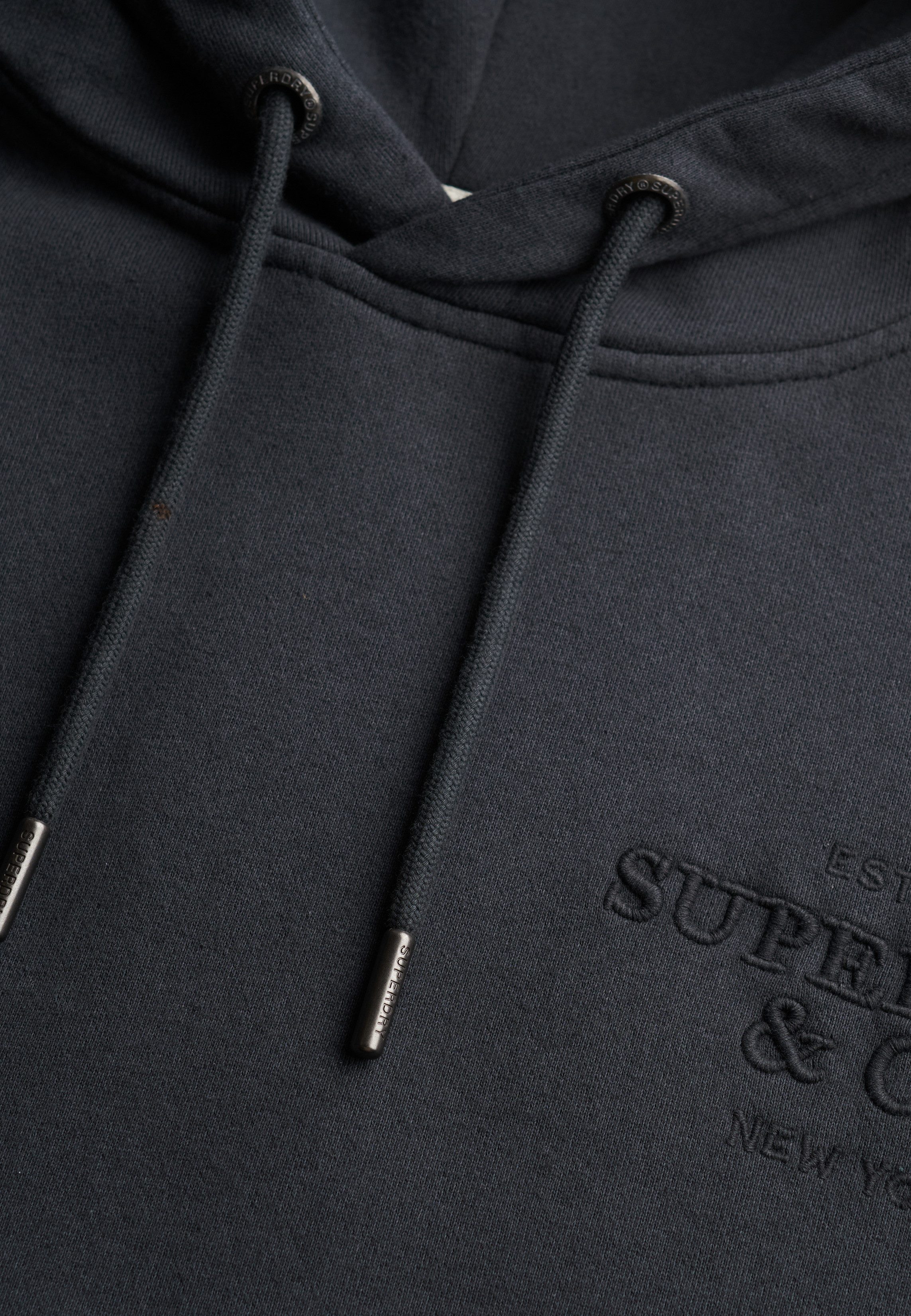 Superdry Kapuzensweatshirt Luxe Casual Emb Relaxed Hood Baumwolle, oversize