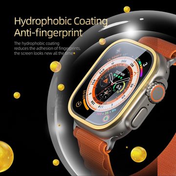 Wigento Smartwatch-Hülle Für Apple Watch Ultra 1 + 2 49mm Aluminiumlegierung Hülle + Hart Glas