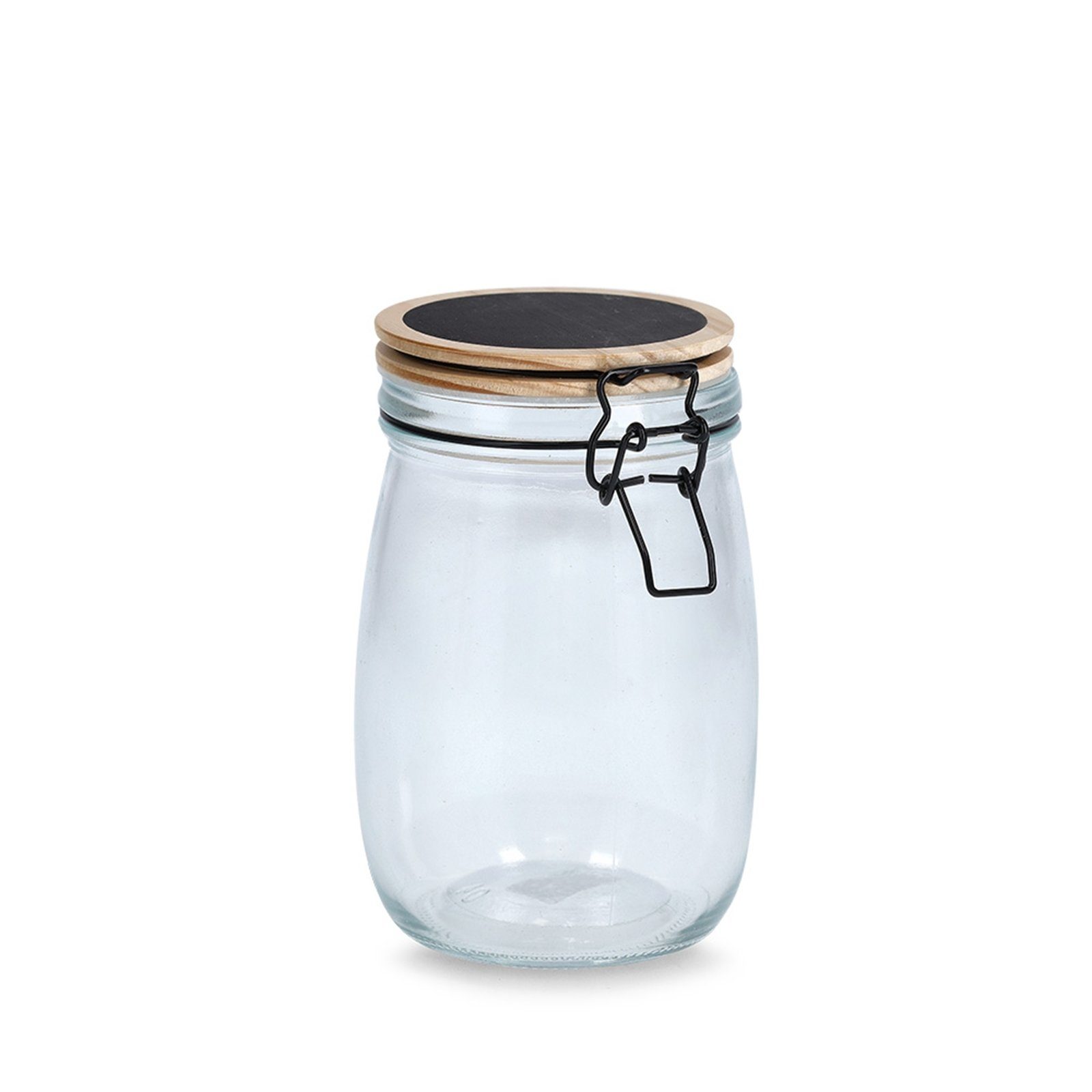 Neuetischkultur Vorratsglas Vorratsglas mit Bügelverschluss, Glas, Holz, (Stück, 1-tlg), Lebensmittelaufbewahrung