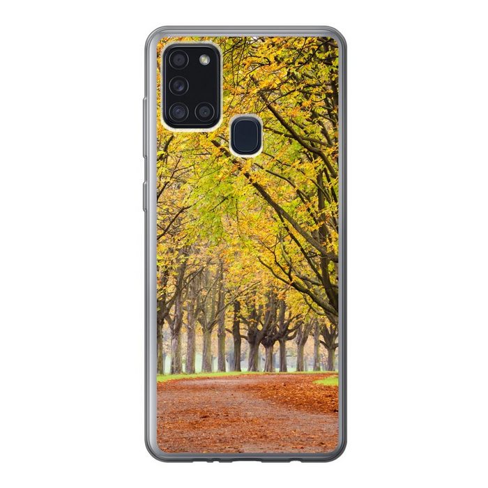 MuchoWow Handyhülle Kastanienbäume im Herbst Handyhülle Samsung Galaxy A21s Smartphone-Bumper Print Handy