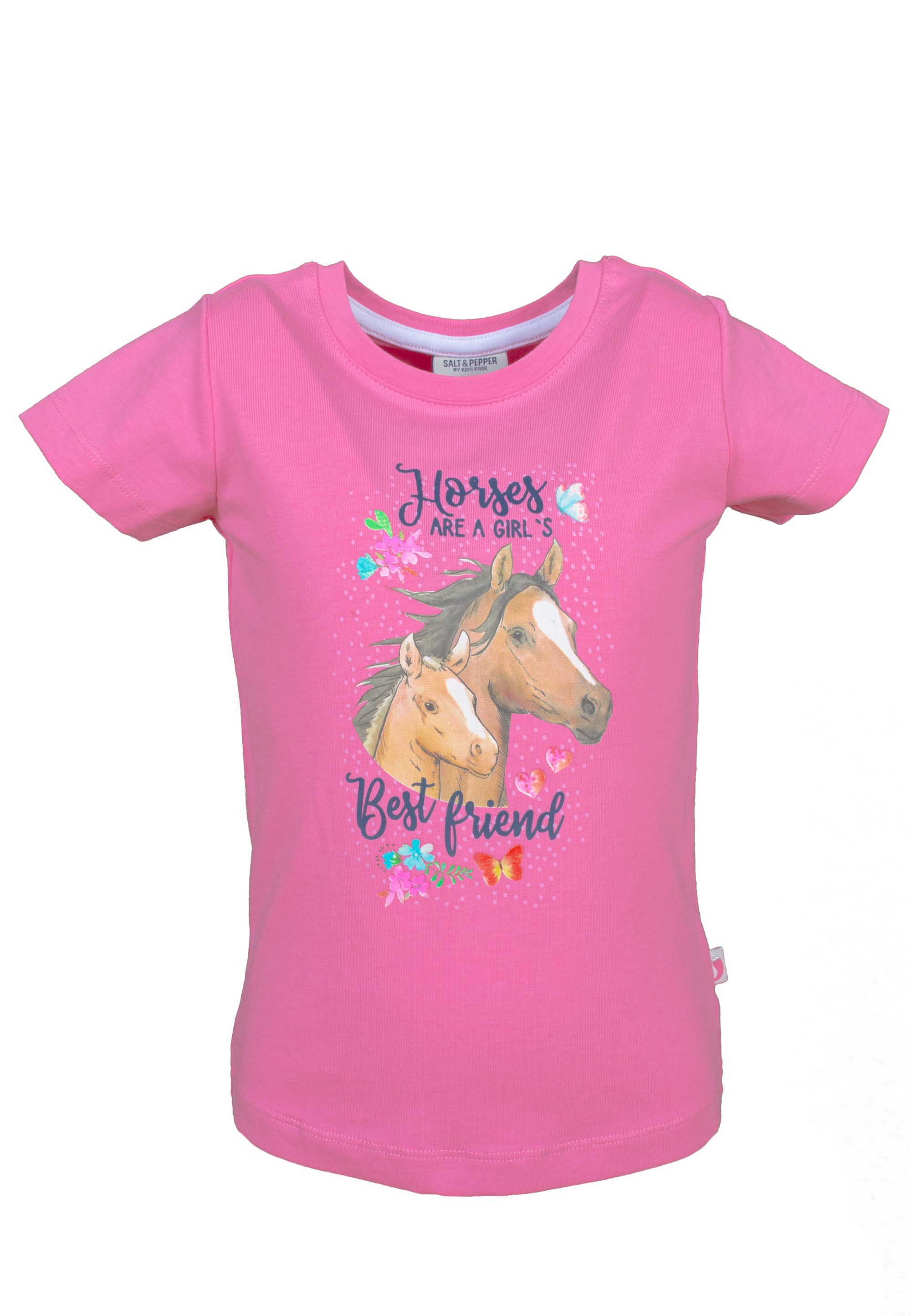 SALT AND PEPPER T-Shirt T-Shirt Girls NOS Print Horses bubble gum