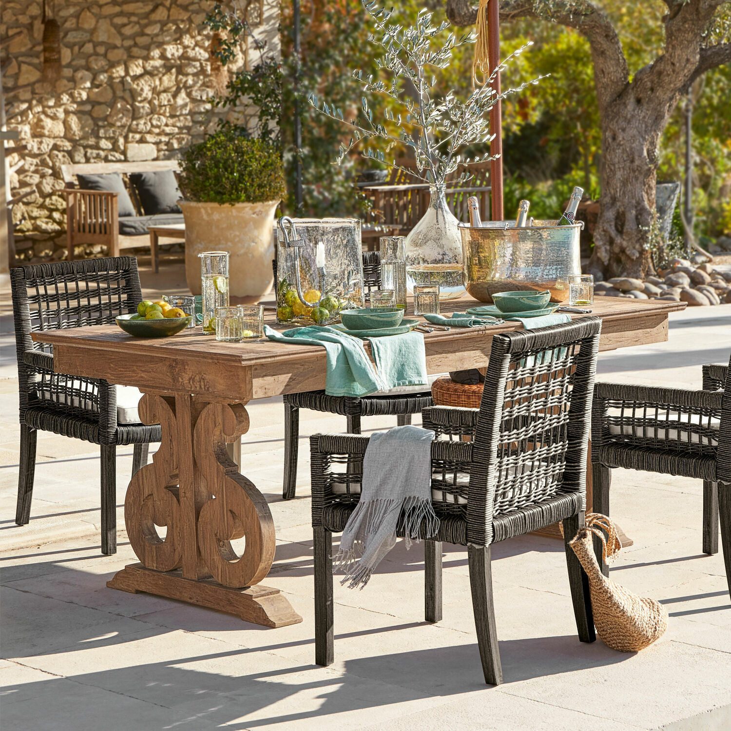 Mirabeau Gartentisch Tisch Concarneau antikbraun