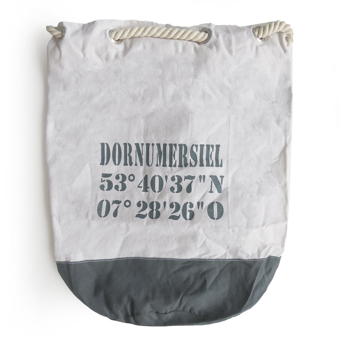 Sonia Originelli Umhängetasche XL grau Maritim Bag Seesack Marinesack "Dornumersiel"