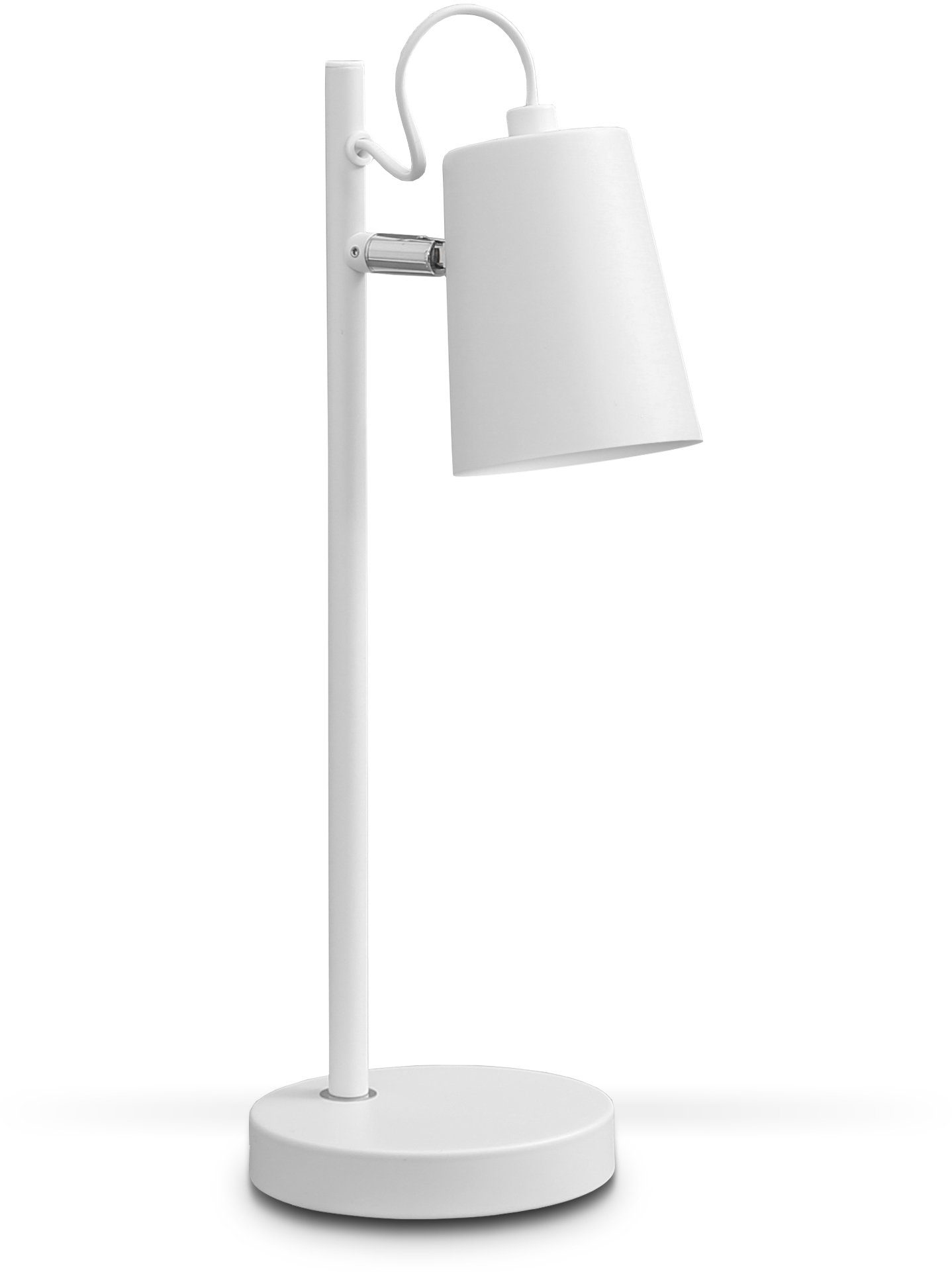 B.K.Licht LED Tischleuchte, ohne Leuchtmittel, Schreibtisch-Lampe Tischlampe Leselampe Schwenkbar LED Weiß E14