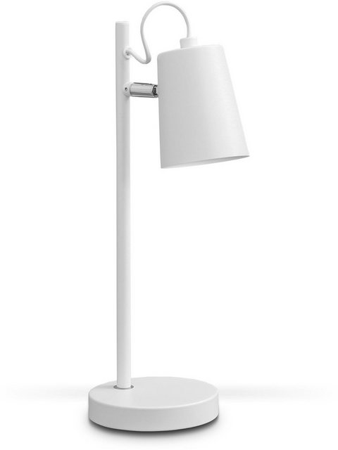 B.K.Licht LED Tischleuchte, LED Tischlampe Weiß Leselampe Schreibtisch-Lampe Schwenkbar E14-Otto