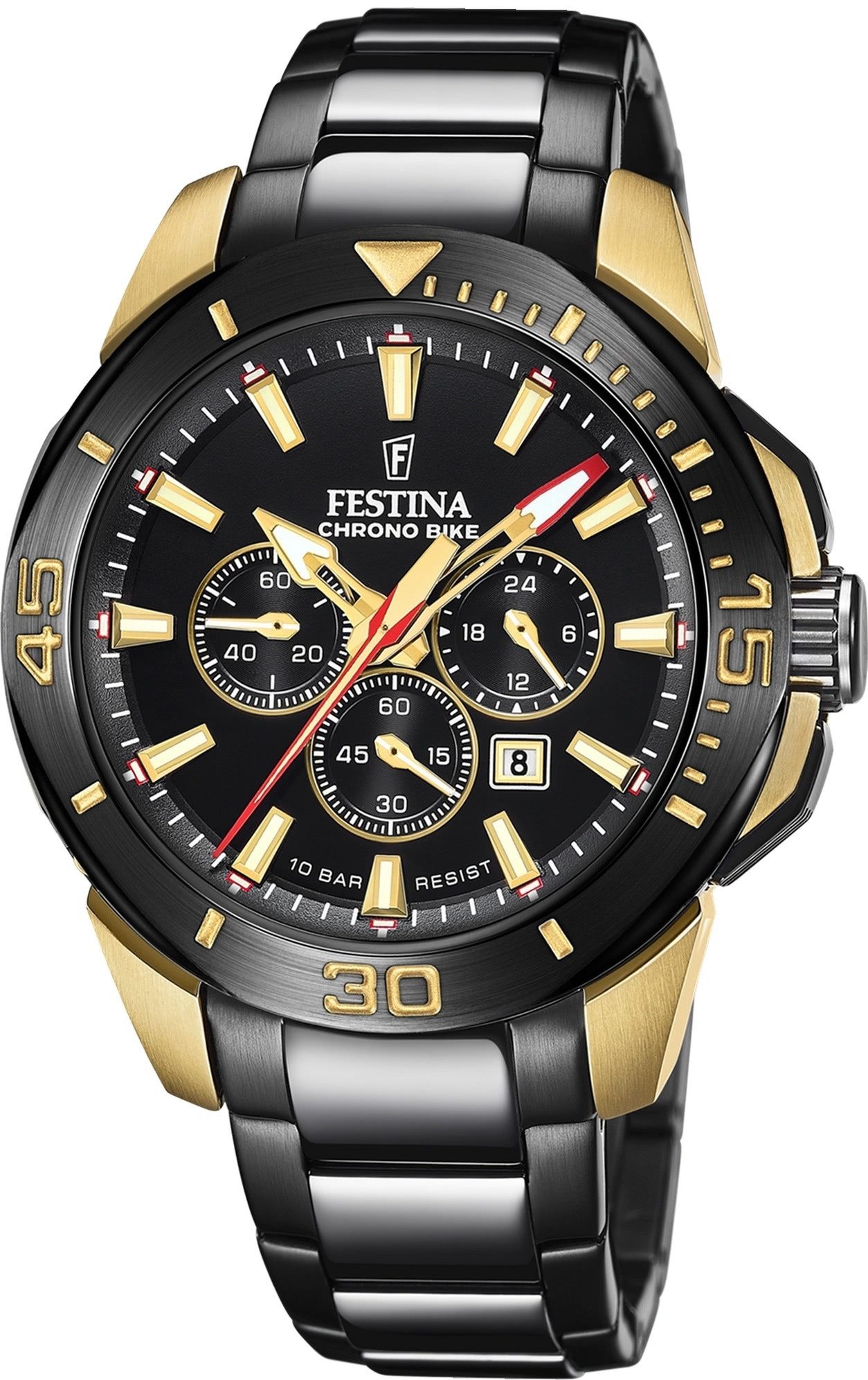 Quarzuhr Festina Herrenuhr Edelstahl schwarz