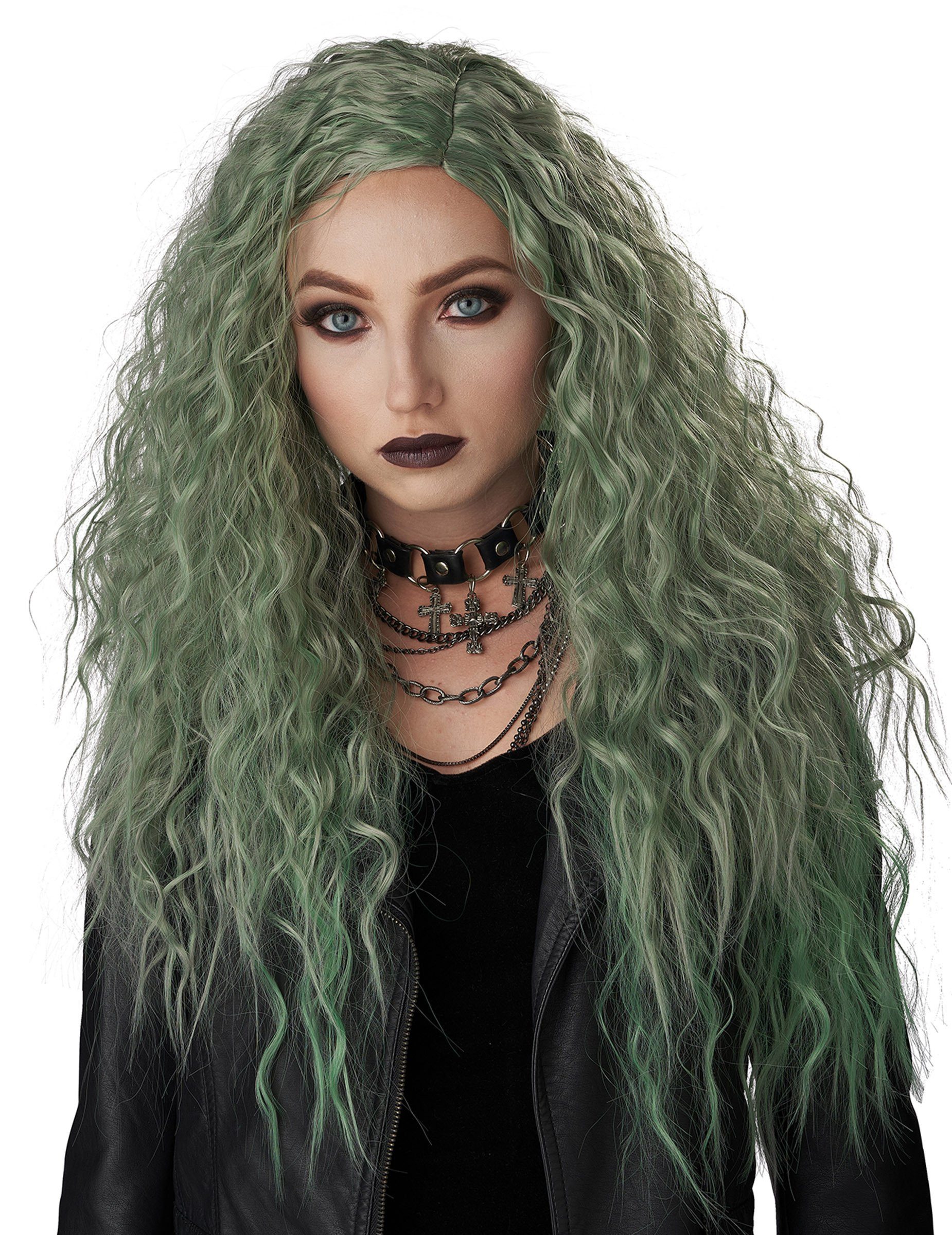 California Costumes Partyanzug Wilde Locken-Perücke Halloween grün