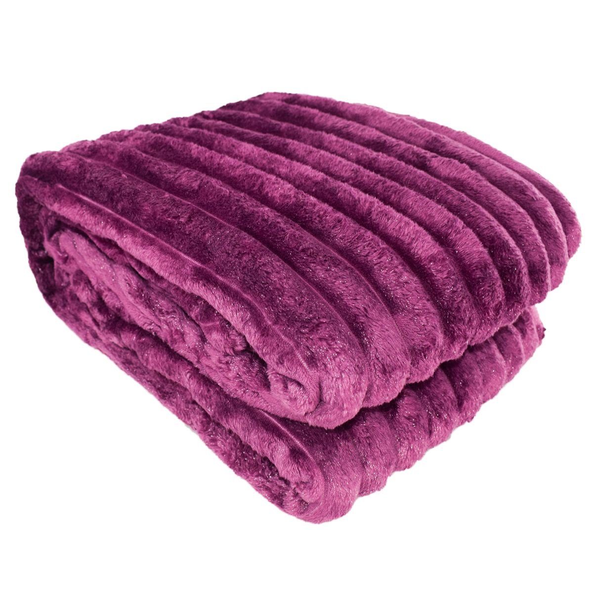 Wohndecke Kuscheldecke Cordoptik 150 x 200 cm mit Flanell & Glitzer Wohndec günstig online kaufen