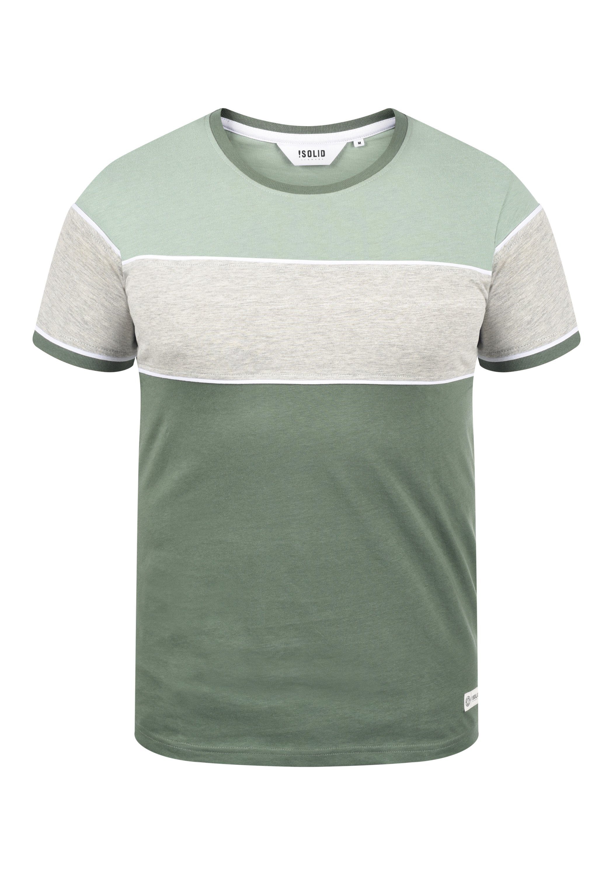 !Solid Rundhalsshirt SDCody T-Shirt in Colorblocking-Optik Duck Green (793776)