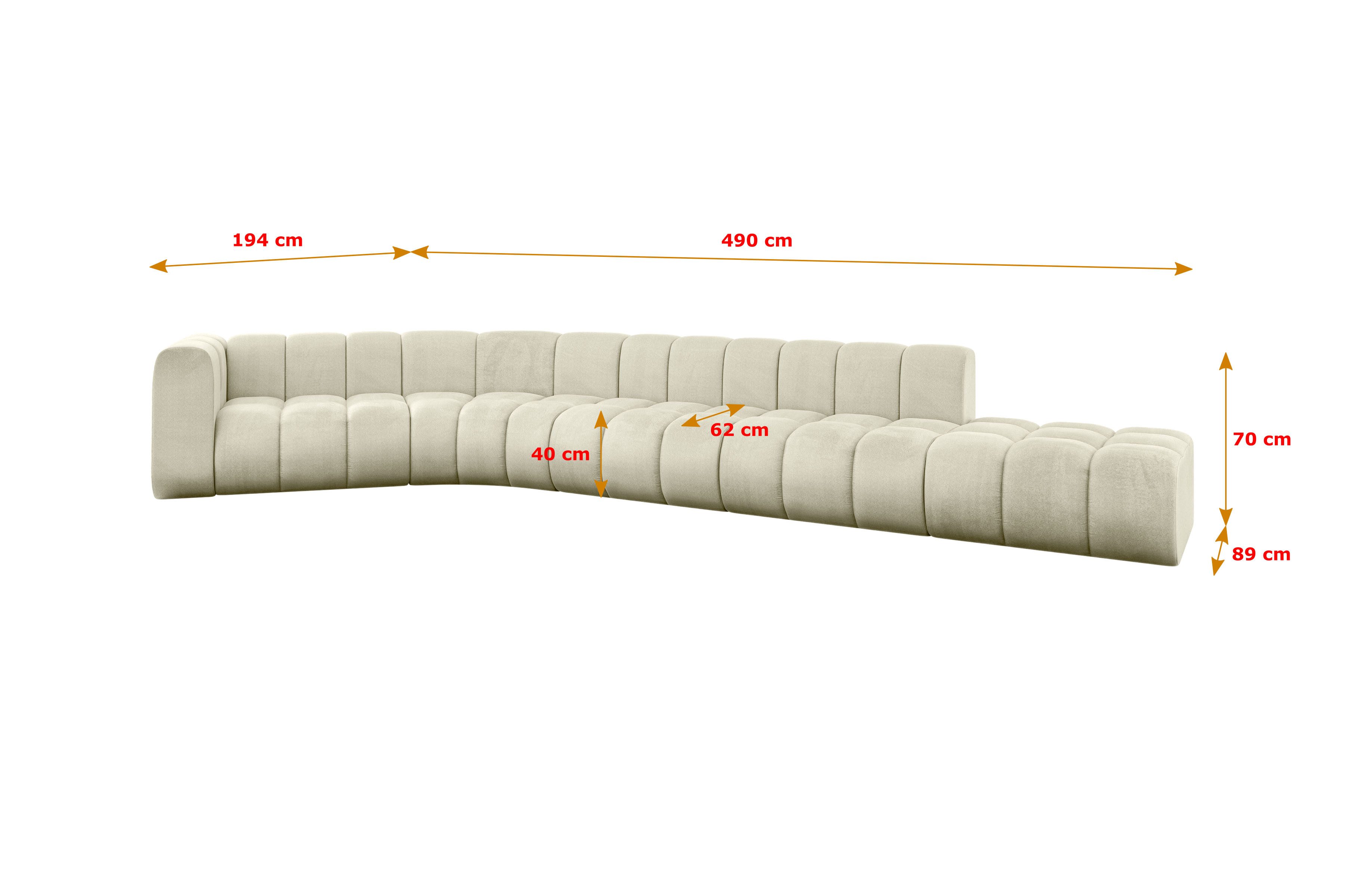 ALTDECOR Ecksofa Tilmo-L2, Corner Sofa U-Form Vielseitige Sofa Wohnlandschaft Wohnzimmer, FORWARDER_CURBSIDE