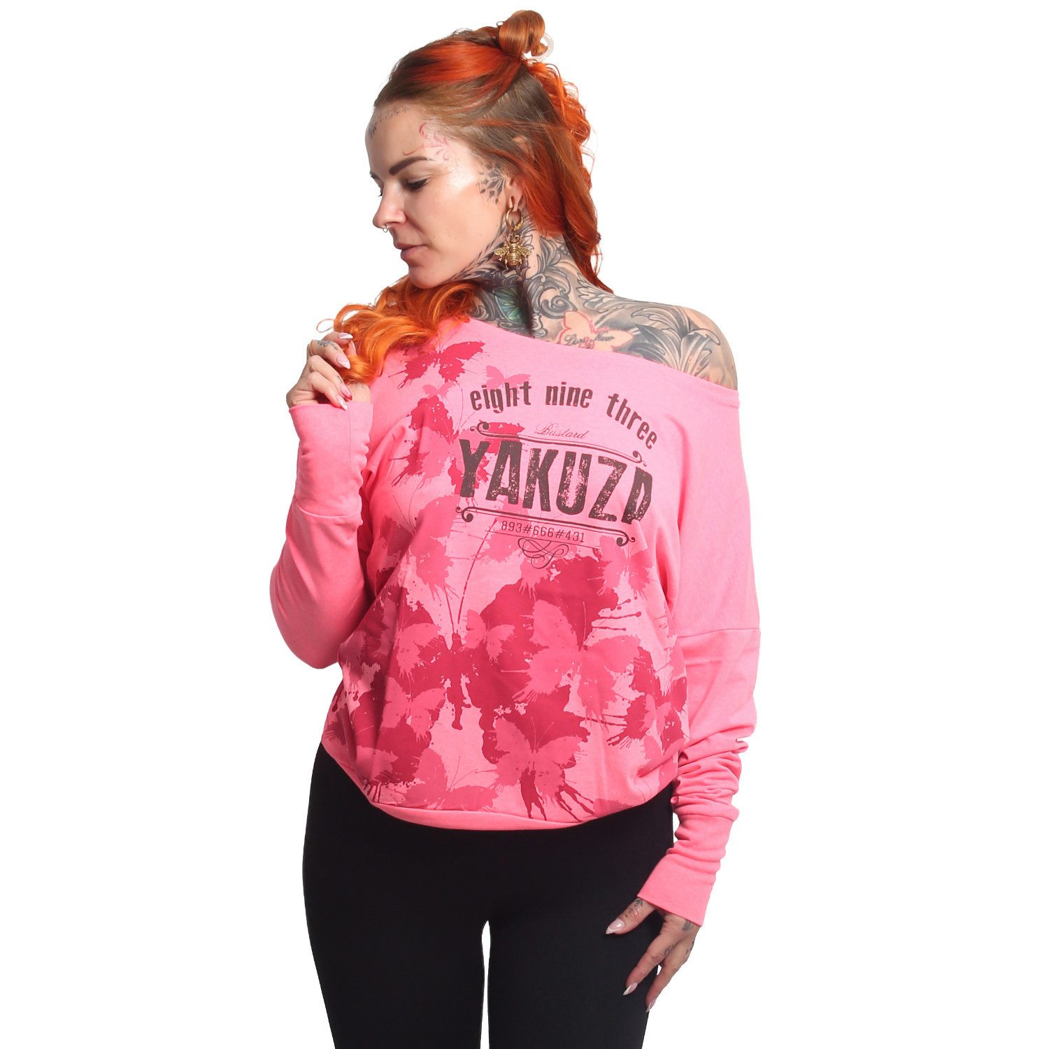 YAKUZA Langarmshirt Butterfly Reign im Boyfriend günstig online kaufen