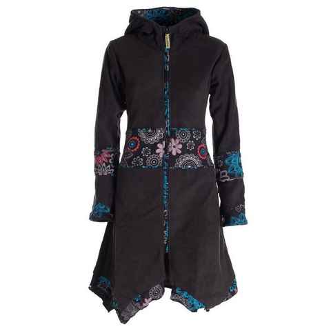 Vishes Kurzmantel Fleece Mantel Fleecemantel Hooded Cardigan Zipfelkapuzenjacke Goa, Gothik, Ethno, Boho Style