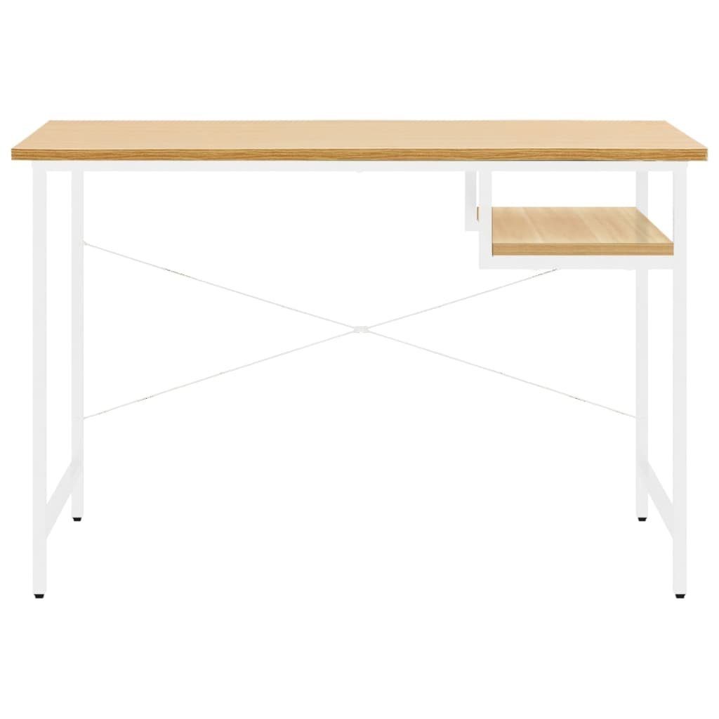 Schreibtisch vidaXL Eiche and oak and oak light white light 105x55x72 MDF | Weiß und Computertisch cm Hell Metall white und