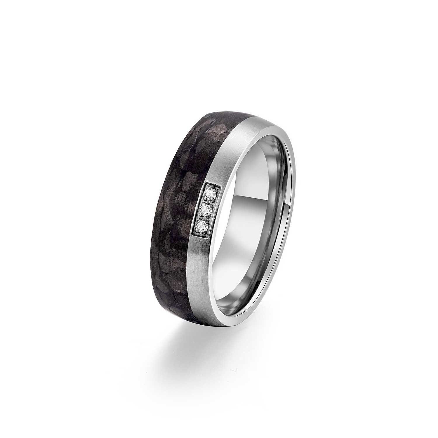 2 KERAMIK RINGE SCHWARZ-BLAUE CARBON TRAURINGE PARTNERRINGE