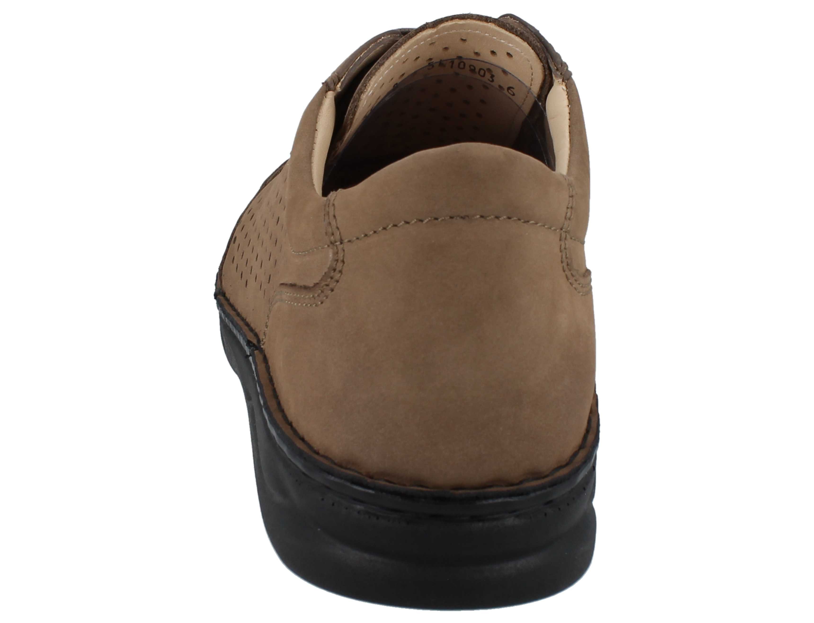 Finn Comfort FINN COMFORT Bardolino Herren Halbschuhe hellbraun Nubukleder - Schnürschuh