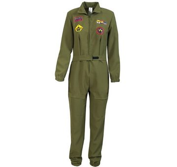 Fries Kostüm Kampfpilotin Uniform Overall für Damen