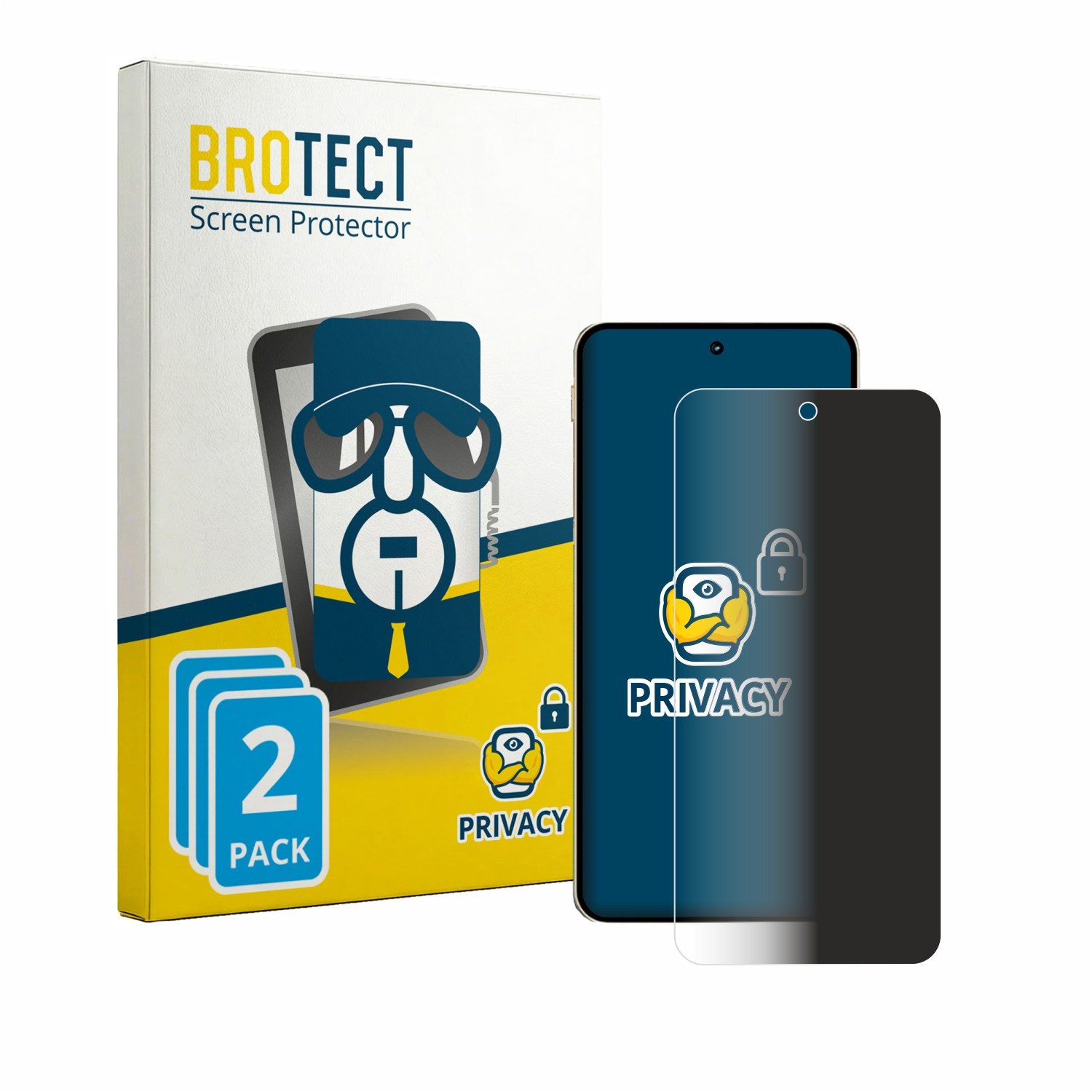 BROTECT Displayschutzfolie Sichtschutzfolie für ZTE Nubia Focus 2 Ultra, 2 Stück, Anti-Spy Privacy Sichtschutz Blickschutzfolie Blaulicht-Schutz