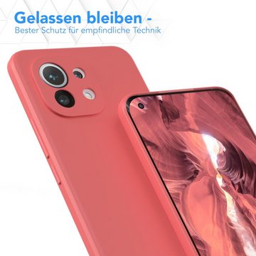 EAZY CASE Handyhülle TPU Hülle für Xiaomi Mi 11 5G 6,81 Zoll, Schutzhülle mit Kameraschutz stoßfest telefonhülle Matt Rot / Hellrot