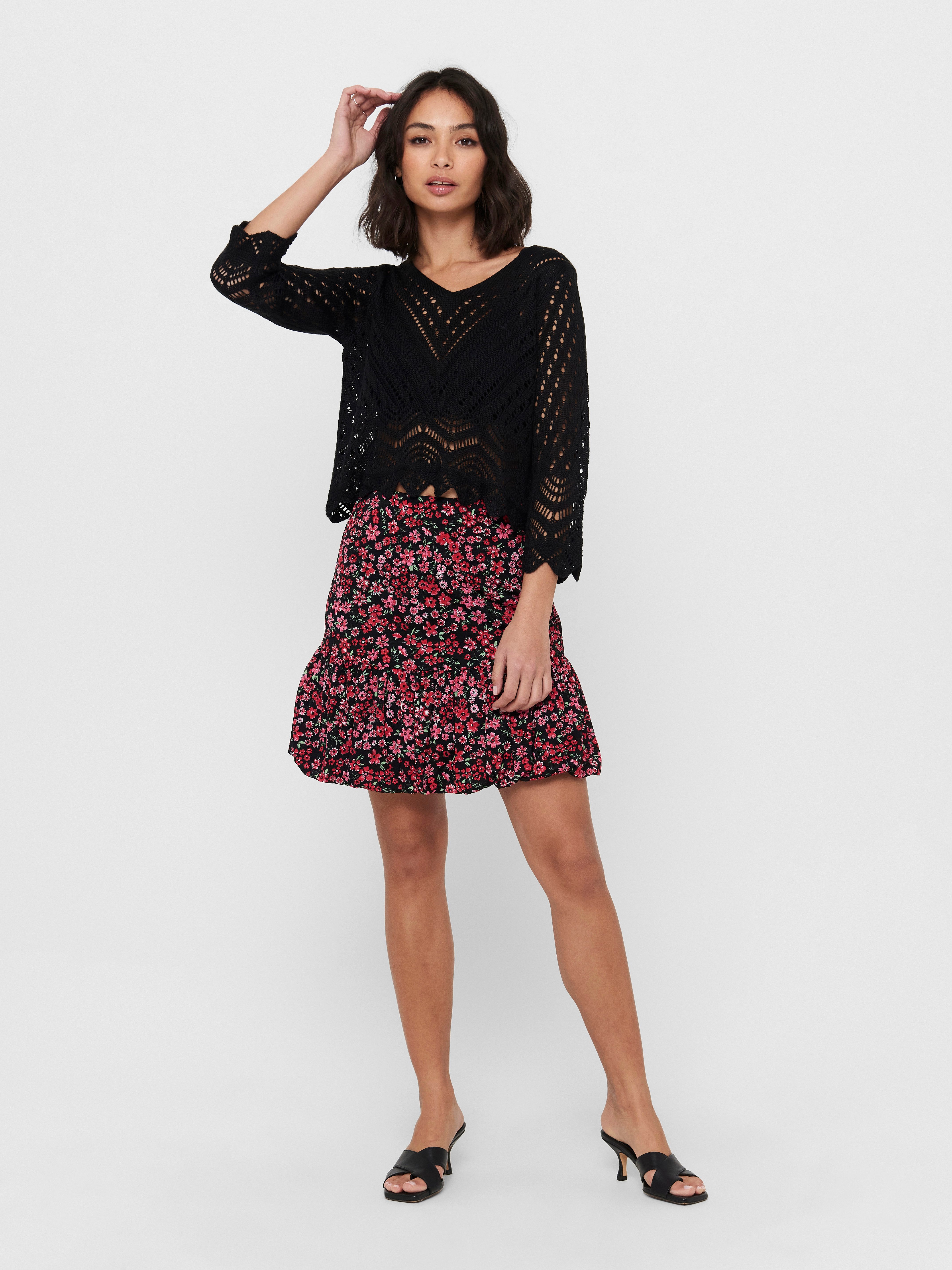 JDY Strickpullover JDYNEW SUN 3/4 CROPPED PULLOVER KNT NOOS