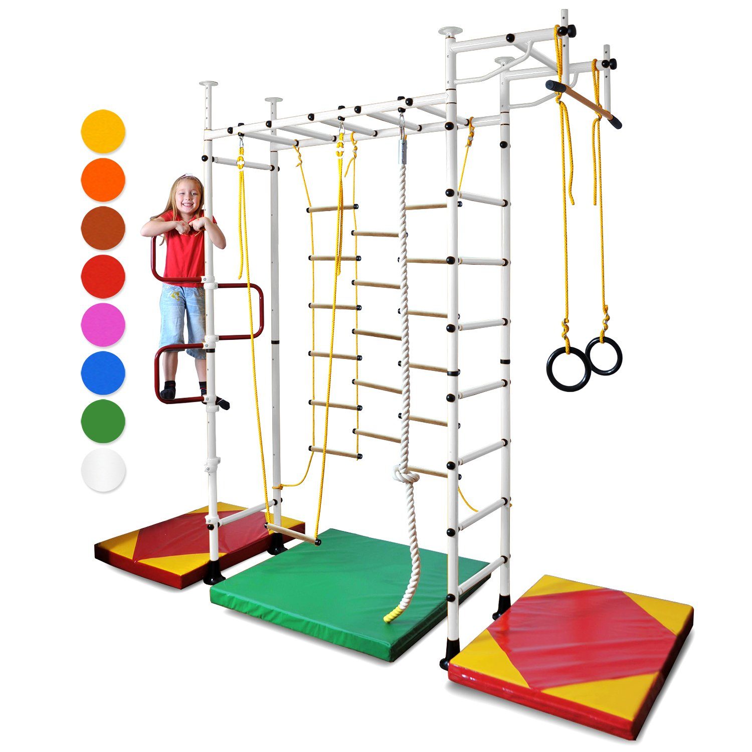 NiroSport Sprossenwand Sprossenwand Kinderzimmer M3 Kletterwand indoor aufbau ohne bohren, (1er-Set), drei Höhenvarianten, 6 Farbe