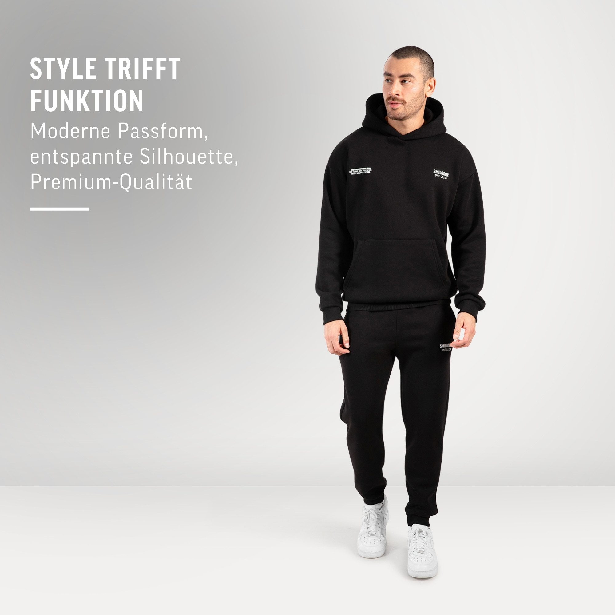 Smilodox Jogginganzug Levian, hochwertiges Set aus Hoodie und Jogginghose, Oversized, Oversize