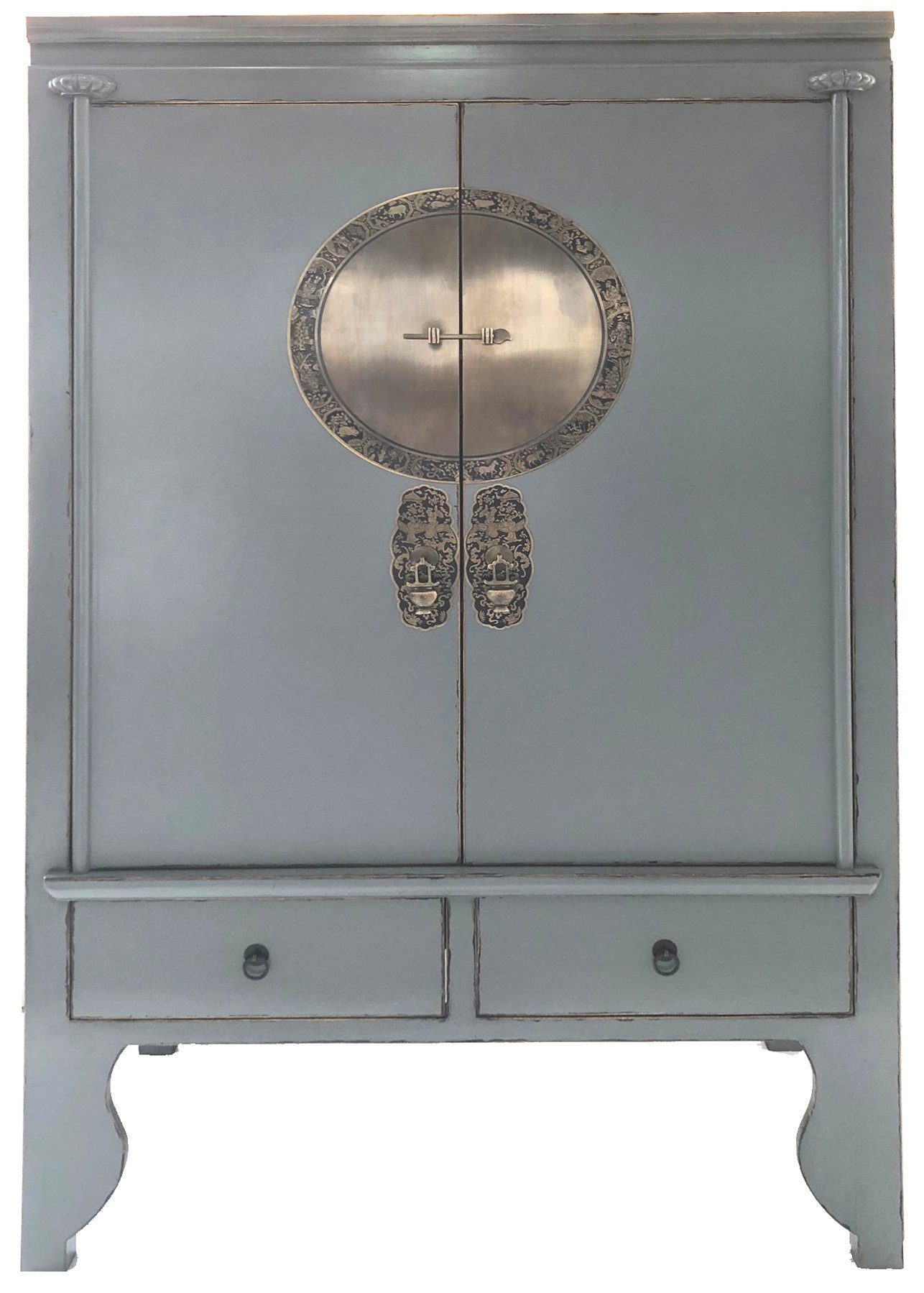 cm asiatisch Breite Kleiderschrank Schrank 105 tauben-grau, Vintage-Stil, 175 Kommode OPIUM chinesisch Hochzeitsschrank cm; Asia Tiefe 55 Höhe orientalisch cm; OUTLET Hochkommode